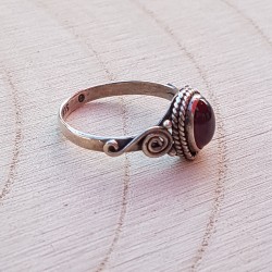 bague argent 925 grenat rouge ovale8x6xmm